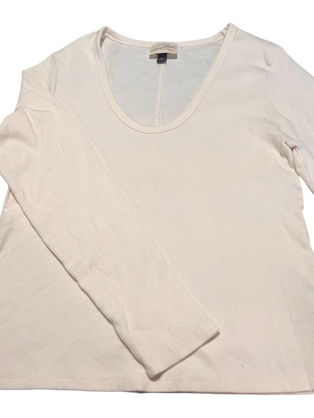 Universal Thread Cream Long-Sleeve Scoop Neck Top